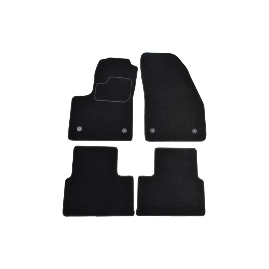 CUSTOPOL Tailored OPL190C Floor mat set for OPEL Meriva B (S10) Textile, Front and Rear, Quantity: 4, Black