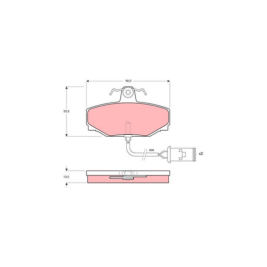 TRW Gdb412 Brake Pad Set For Jaguar Xj Incl Wear Warning Contact With Brake Caliper Screws With Accessories