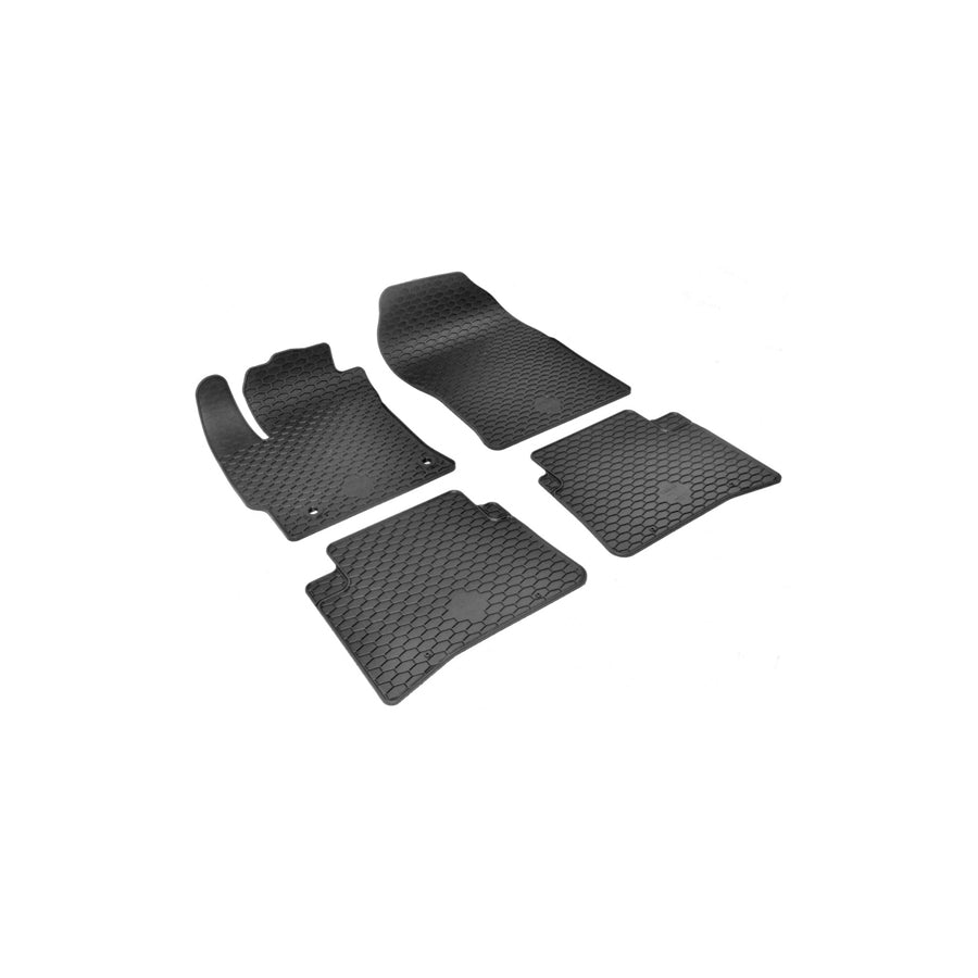WALSER RubberLine 50880 Floor mat set Elastomer, Front and Rear, Quantity: 4, Black