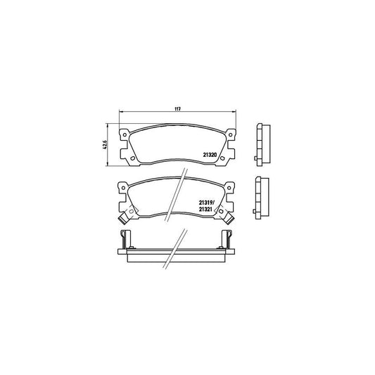 Brembo P 49 025 Brake Pad Set With Acoustic Wear Warning