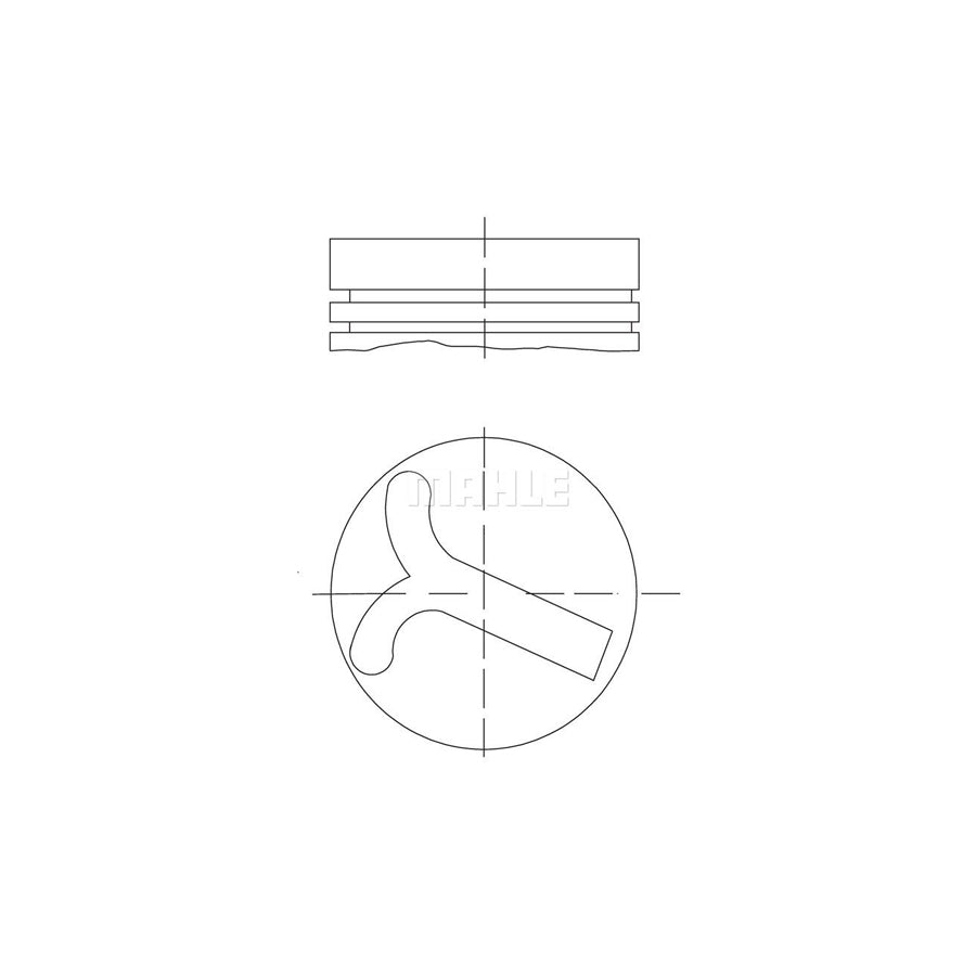 MAHLE ORIGINAL 640 57 02 Piston 96,5 mm, with cooling duct, with piston ring carrier
