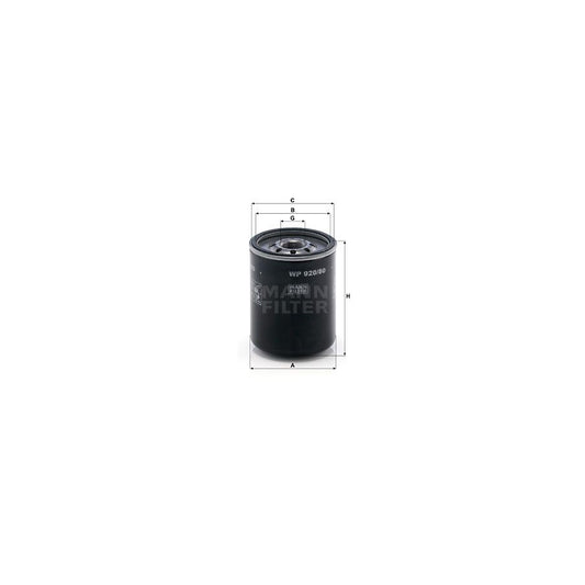 MANN-FILTER WP 920/80 Oil Filter Spin-on Filter, with one anti-return valve