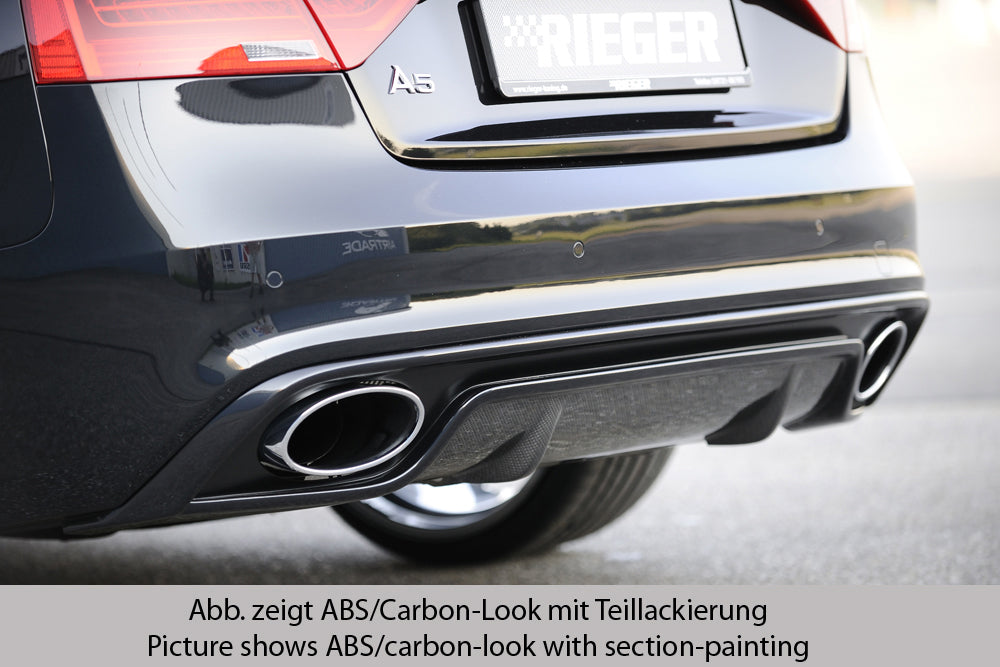 Rieger 00088018 Audi B8 B81 Rear Diffuser (A5 & S5) - Glossy Black