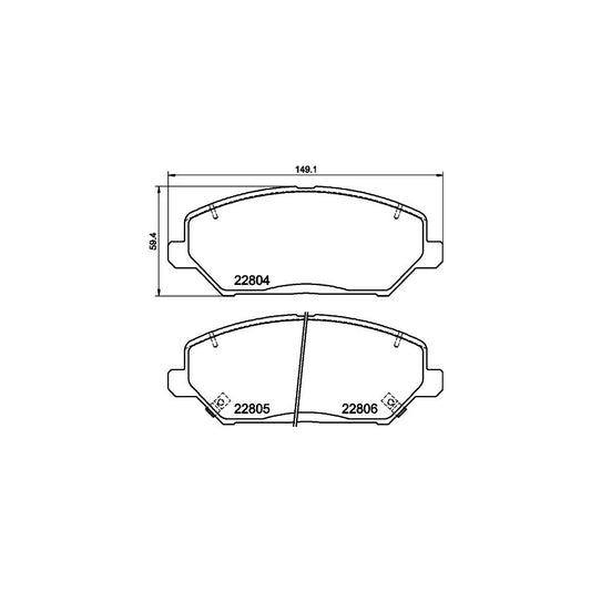 Hella 8DB 355 037 881 Brake Pad Set With Acoustic Wear Warning