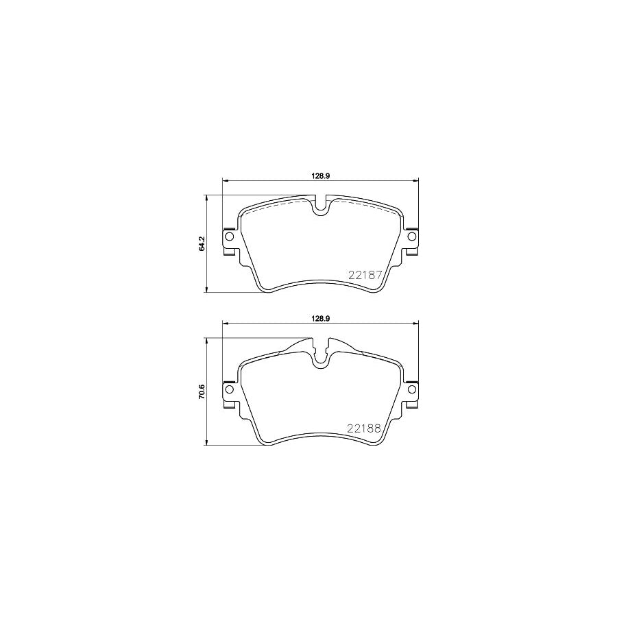 Hella 8DB 355 023 091 Brake Pad Set Prepared For Wear Indicator With Brake Caliper Screws