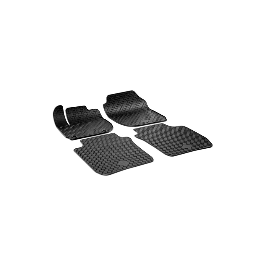 WALSER RubberLine 50859 Floor mat set Elastomer, Front and Rear, Quantity: 4, Black