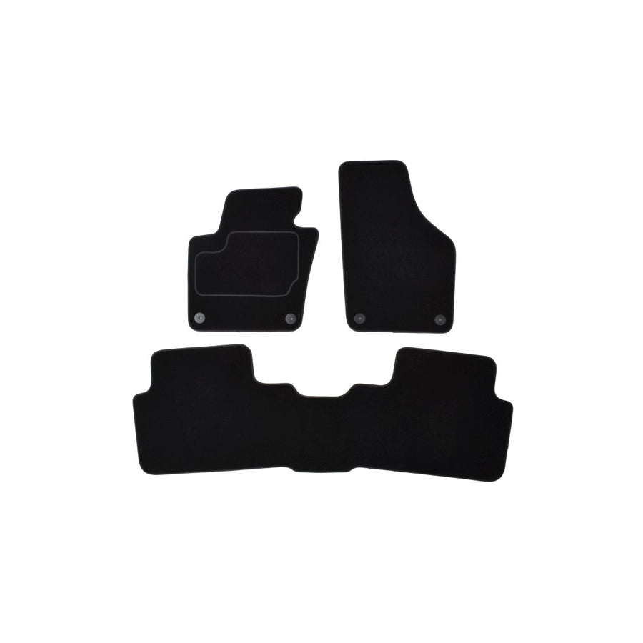 MAMMOOTH A041 VW360 PRM 01 Floor mat set for VW Sharan II (7N1, 7N2) Textile, Front and Rear, Quantity: 3, Black