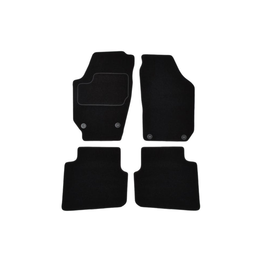 CUSTOPOL Tailored SKO100C Floor mat set for SKODA ROOMSTER Textile, Front and Rear, Quantity: 4, Black