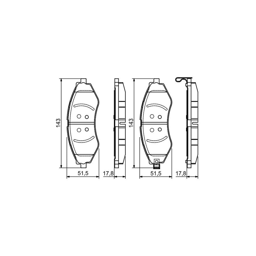 Bosch 0986495116 Brake Pad Set With Acoustic Wear Warning With Mounting Manual BP1487