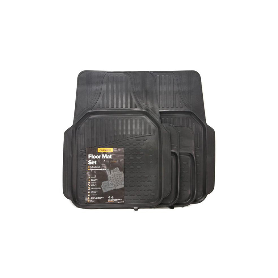 RIDEX Universal fit 215A0041 Floor mat set Elastomer, Front and Rear, Quantity: 4, Black