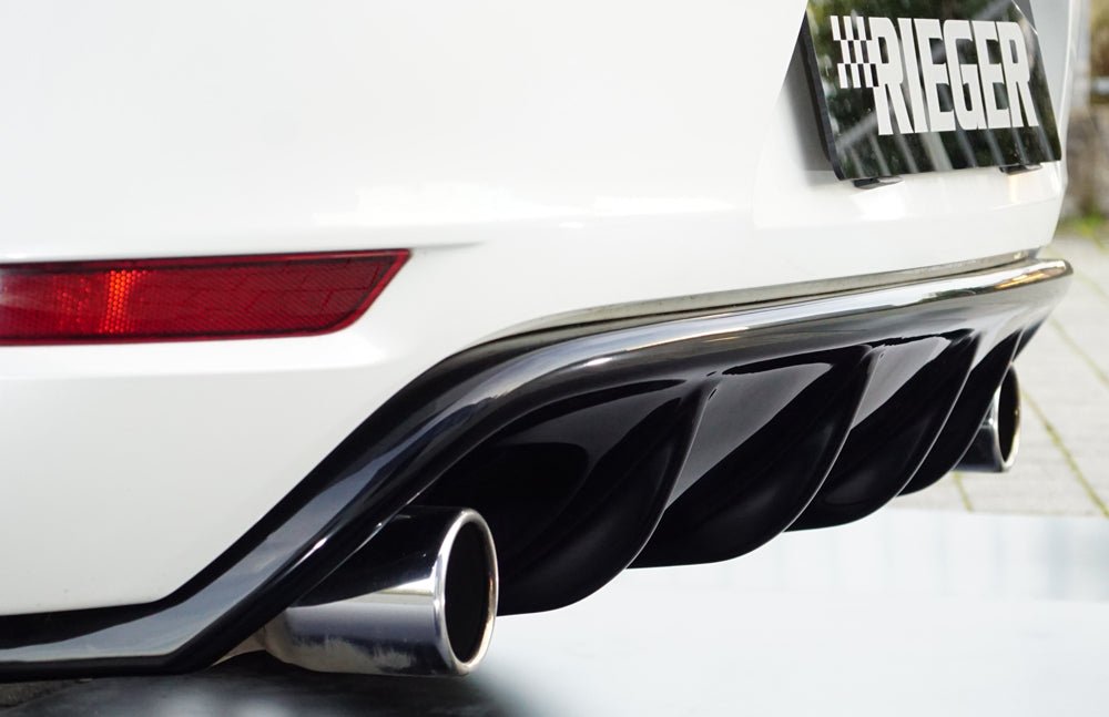 Rieger 00088023 VW Mk6 Golf GTI Rear Diffuser for Original Tailpipe Left & RIght - Glossy Black