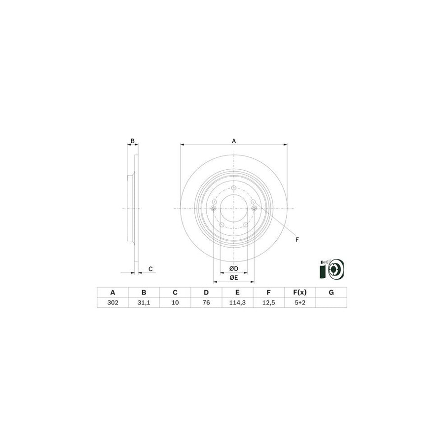 BOSCH 0 986 479 E46 Brake Disc Solid Coated