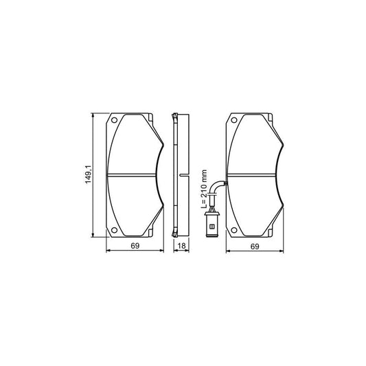 Bosch 0986494301 Brake Pad Set For Iveco Daily Incl Wear Warning Contact With Anti Squeak Plate With Mounting Manual BP1230