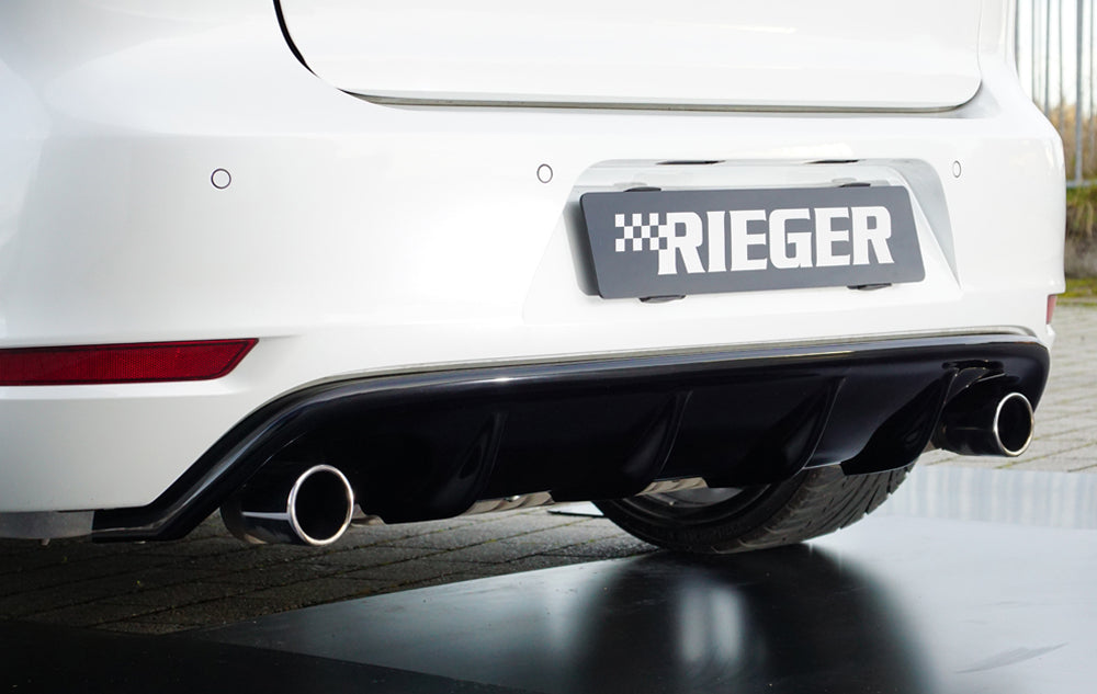 Rieger 00088023 VW Mk6 Golf GTI Rear Diffuser for Original Tailpipe Left & RIght - Glossy Black