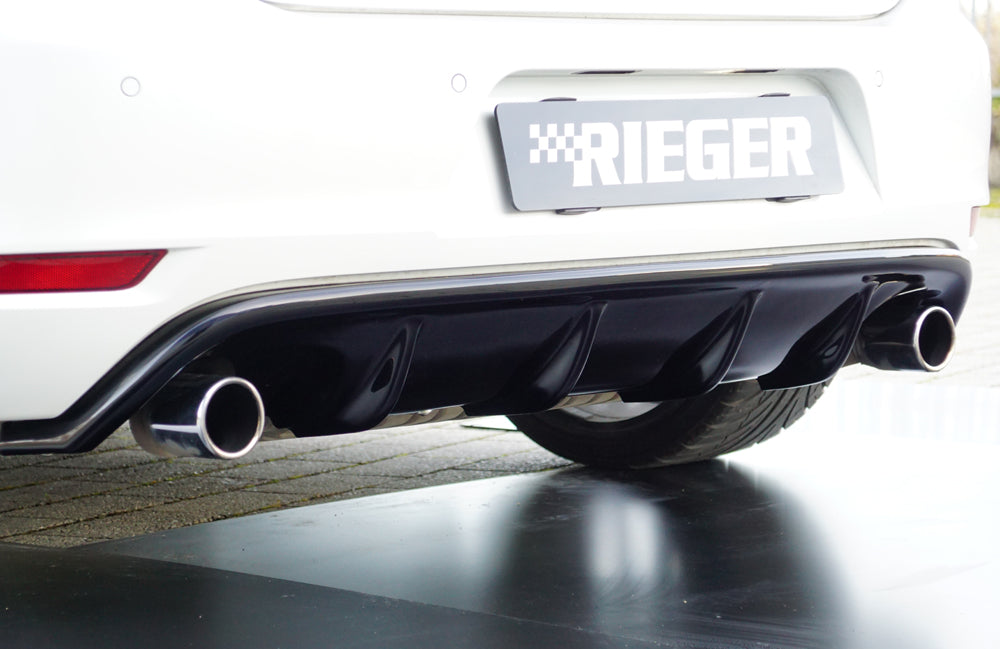 Rieger 00088023 VW Mk6 Golf GTI Rear Diffuser for Original Tailpipe Left & RIght - Glossy Black