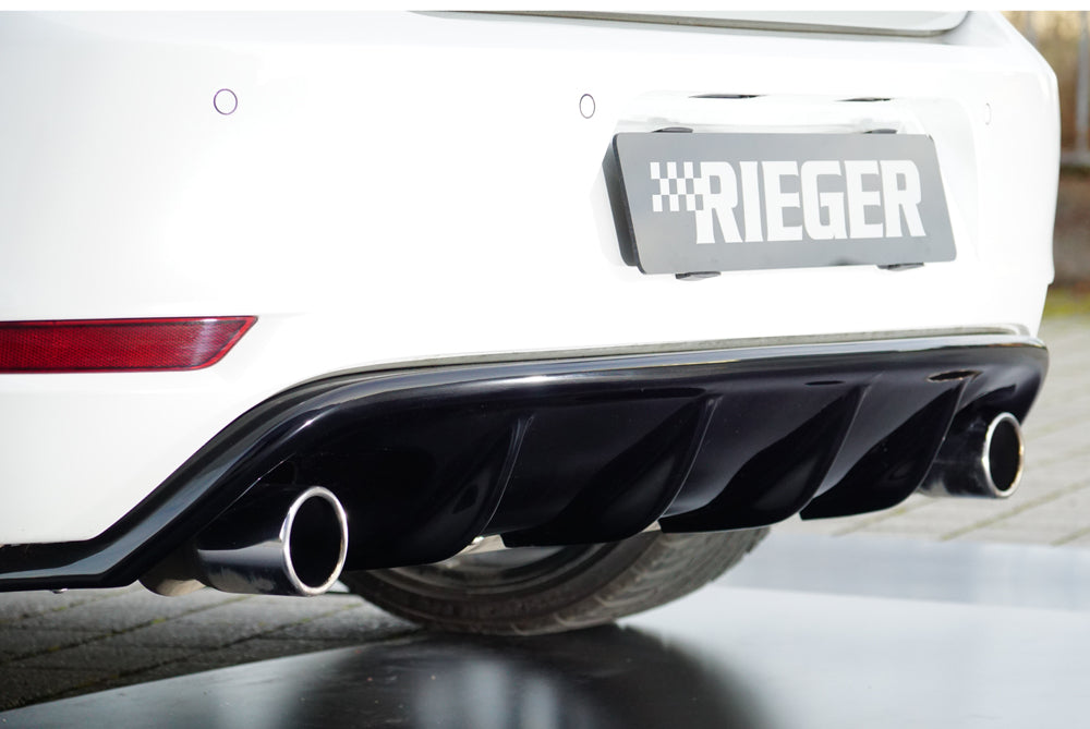 Rieger 00088023 VW Mk6 Golf GTI Rear Diffuser for Original Tailpipe Left & RIght - Glossy Black