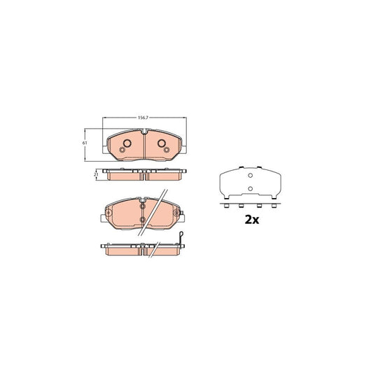 TRW Gdb2227 Brake Pad Set For Hyundai H350 With Acoustic Wear Warning