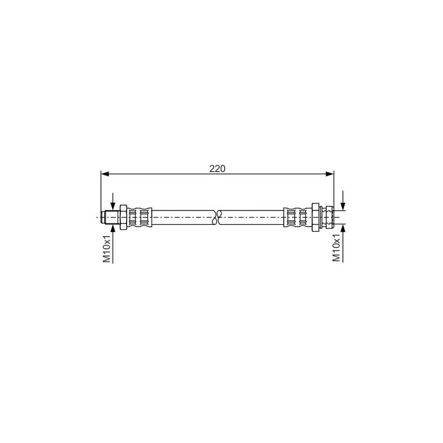BOSCH 1 987 476 345 Brake Hose 196Mm M10X1 