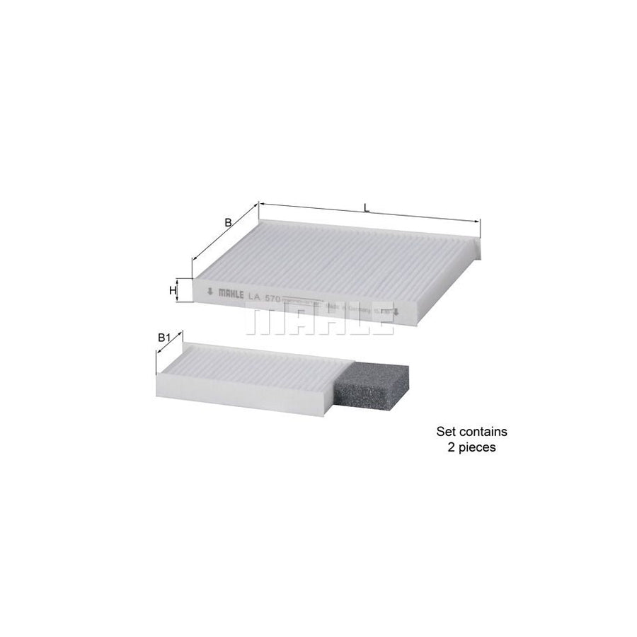 MAHLE ORIGINAL LA 570/S Pollen filter Particulate Filter