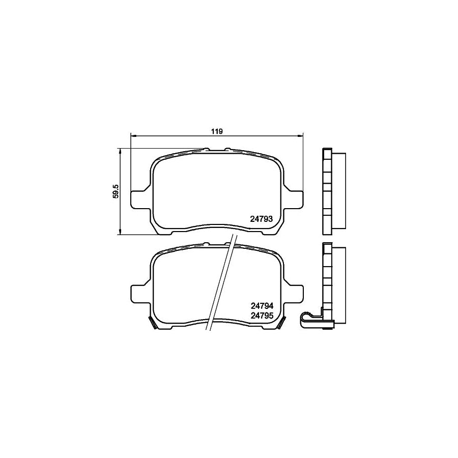 Hella 8DB 355 014 661 Brake Pad Set With Acoustic Wear Warning