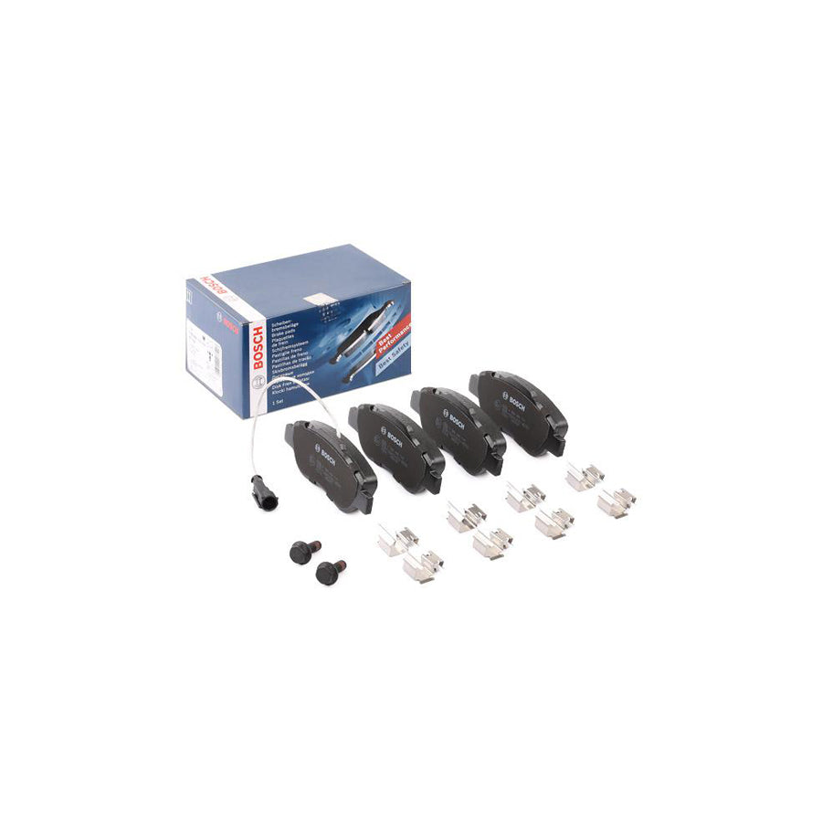 Bosch 0986494114 Brake Pad Set Incl Wear Warning Contact With Anti Squeak Plate With Bolts Screws With Mounting Manual BP1024