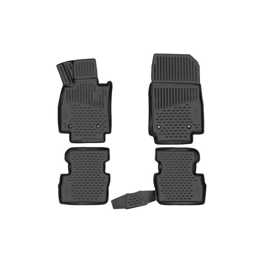 WALSER Tailored, XTR 75224 Floor mat set Elastomer, Front and Rear, Black