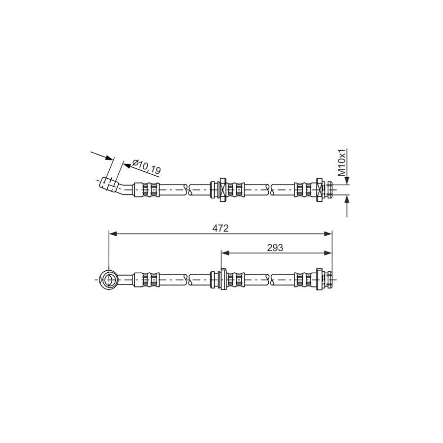 BOSCH 1 987 481 148 Brake Hose for NISSAN Micra II Hatchback K11 459Mm M10X1 