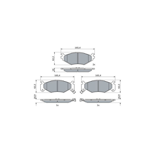 Bosch 0986424892 Brake Pad Set With Acoustic Wear Warning With Anti Squeak Plate With Mounting Manual BP2521