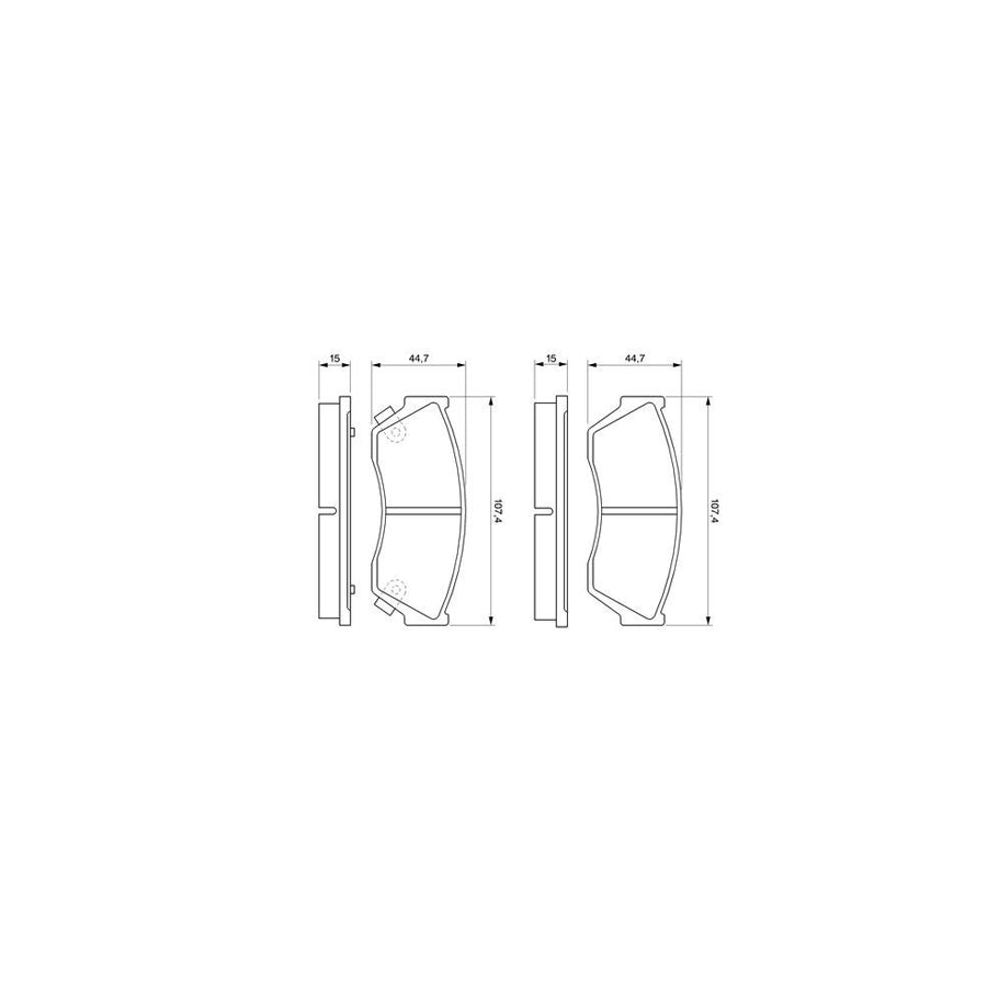 Bosch 0986493340 Brake Pad Set With Acoustic Wear Warning With Anti Squeak Plate BP794