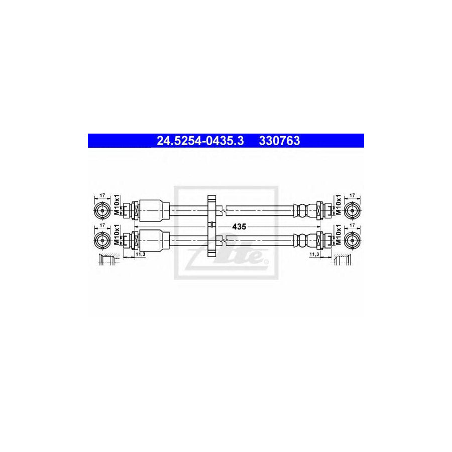 ATE 24 5254 0435 3 Brake Hose for FIAT DOBLO 435Mm