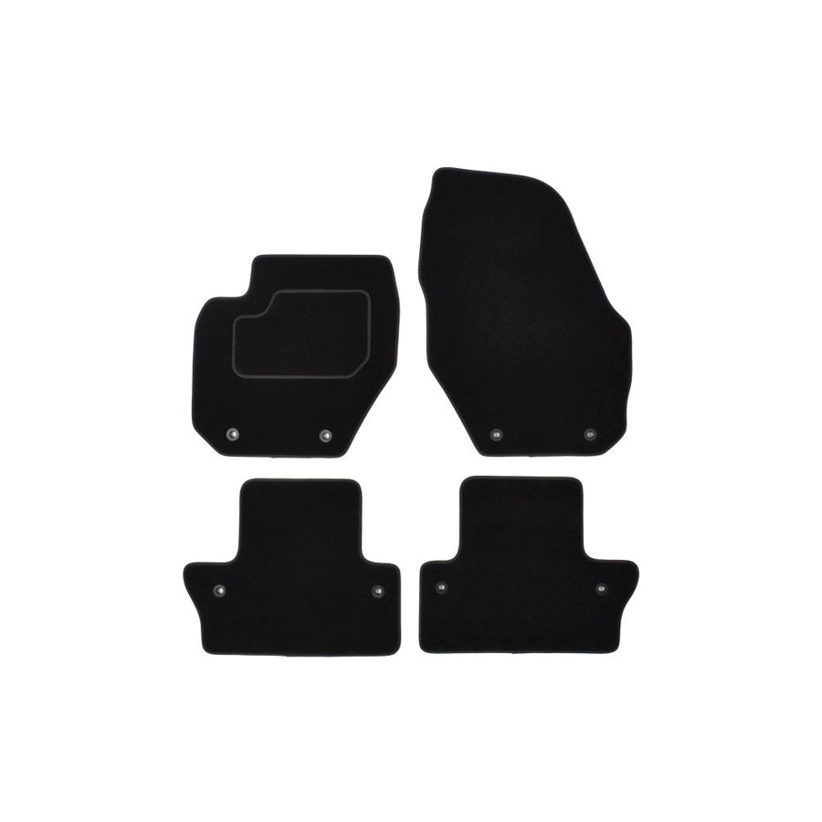MAMMOOTH A041 VOL90 PRM 01 Floor mat set Textile, Front and Rear, Quantity: 4, Black