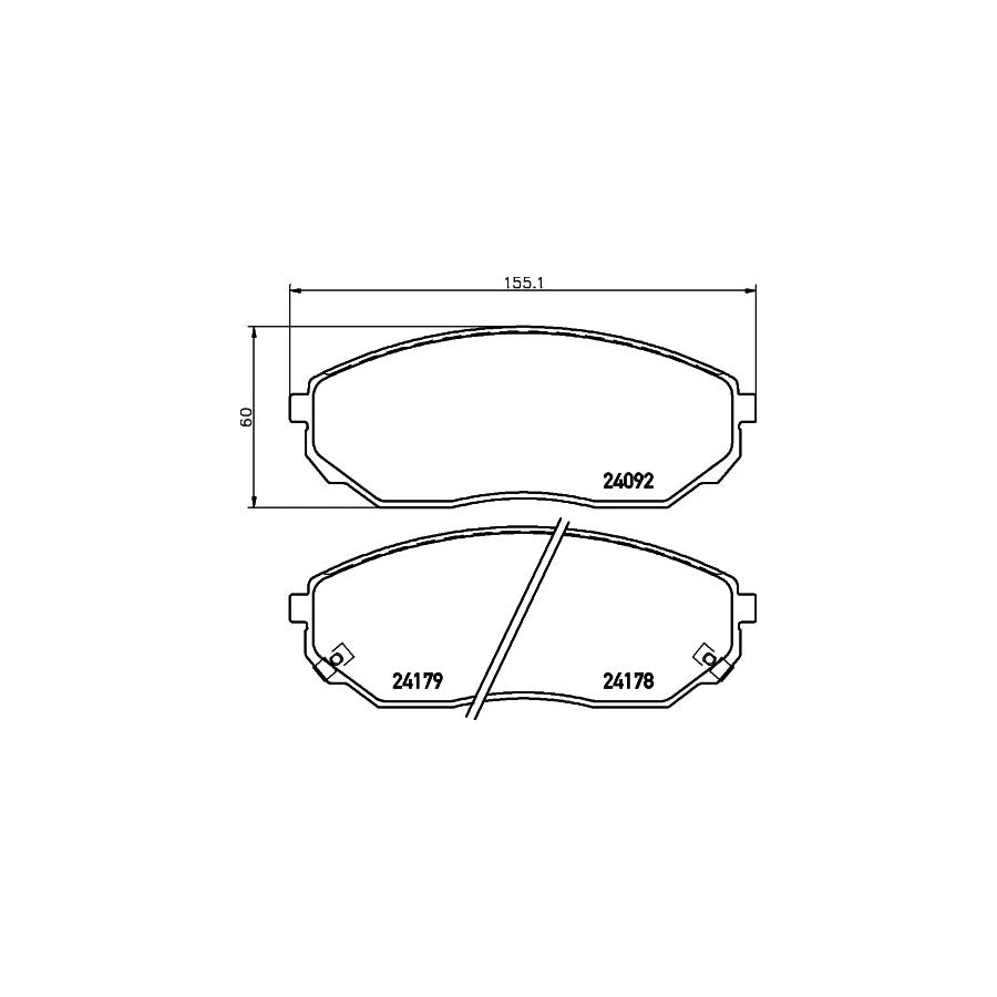 Hella 8DB 355 011 931 Brake Pad Set For Kia Sorento I Jc With Acoustic Wear Warning