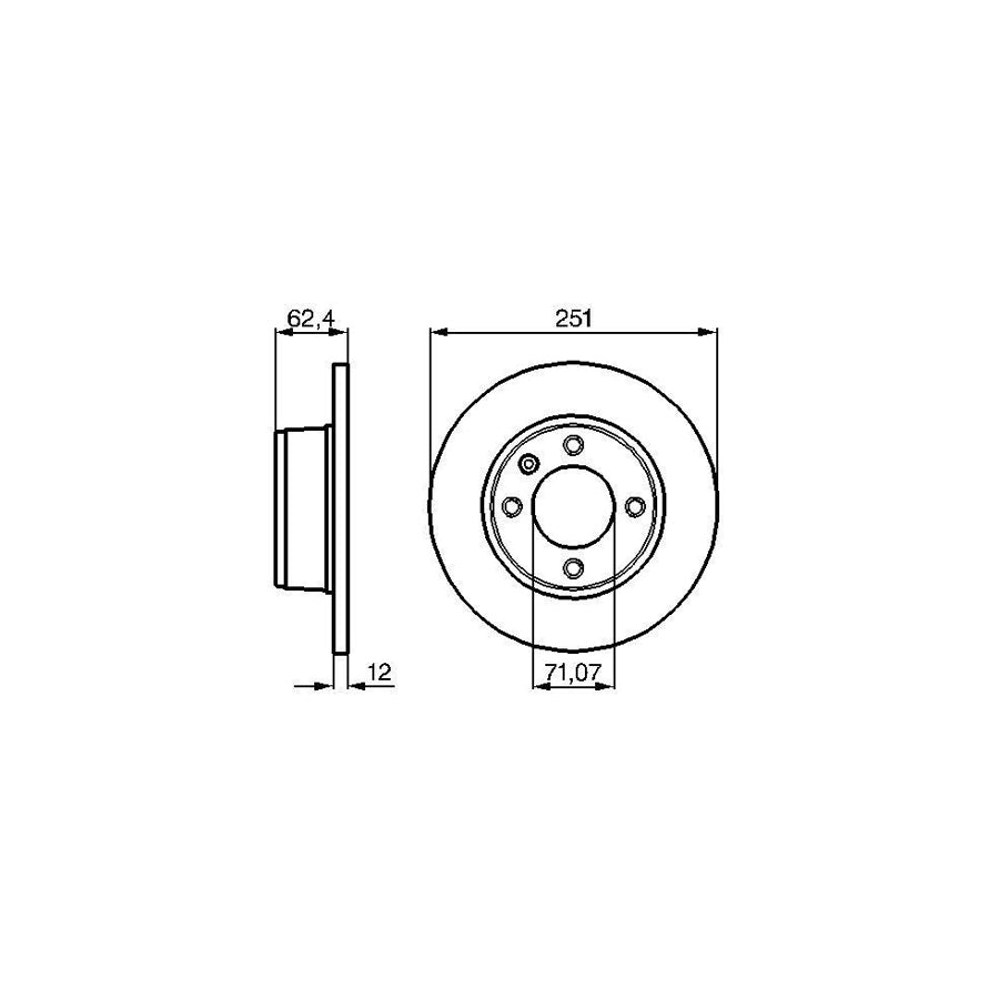BOSCH 0 986 478 879 Brake Disc for CITROEN XANTIA Solid Oiled