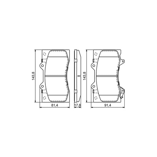Bosch 0986494693 Brake Pad Set For Nissan Patrol Vi Y62 With Acoustic Wear Warning With Anti Squeak Plate BP1688