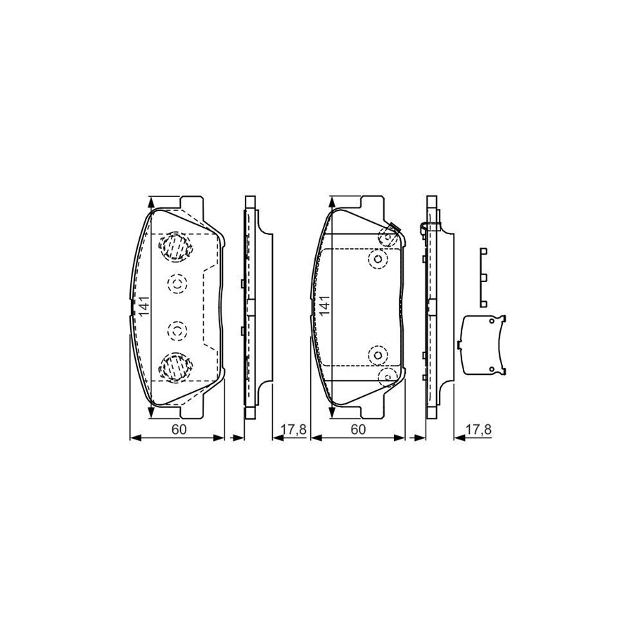 Bosch 0986Tb3198 Brake Pad Set With Acoustic Wear Warning With Accessories
