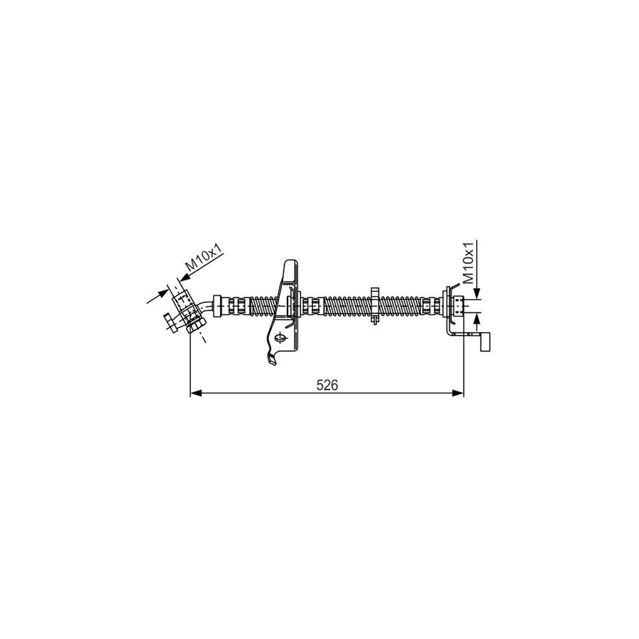 BOSCH 1 987 481 126 Brake Hose for LAND ROVER Discovery II L318 497Mm M10X1 