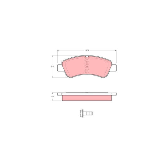 TRW Gdb1582 Brake Pad Set Not Prepared For Wear Indicator