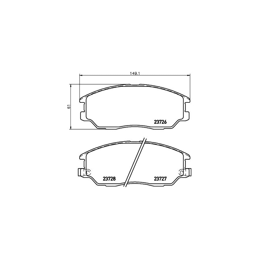 Hella 8DB 355 010 861 Brake Pad Set With Acoustic Wear Warning