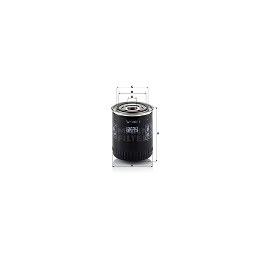 MANN-FILTER W 930/11 Oil Filter Spin-on Filter, with one anti-return valve