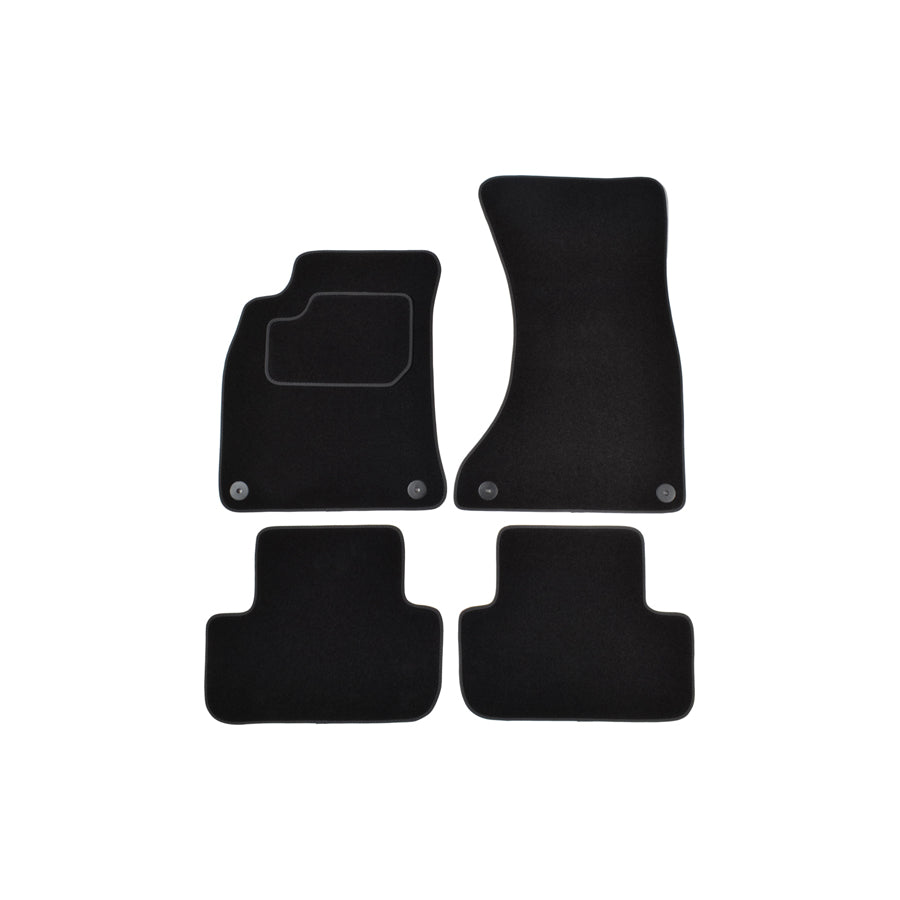 CUSTOPOL Tailored AUD125C Floor mat set for AUDI A4 B8 Saloon (8K2) Textile, Front and Rear, Quantity: 4, Black