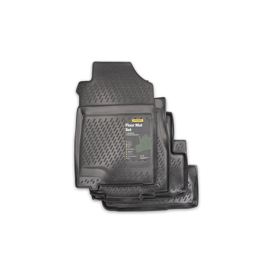RIDEX Tailored 215A0715 Floor mat set for HONDA CR-V IV (RM) Elastomer, Front and Rear, Quantity: 3, Black