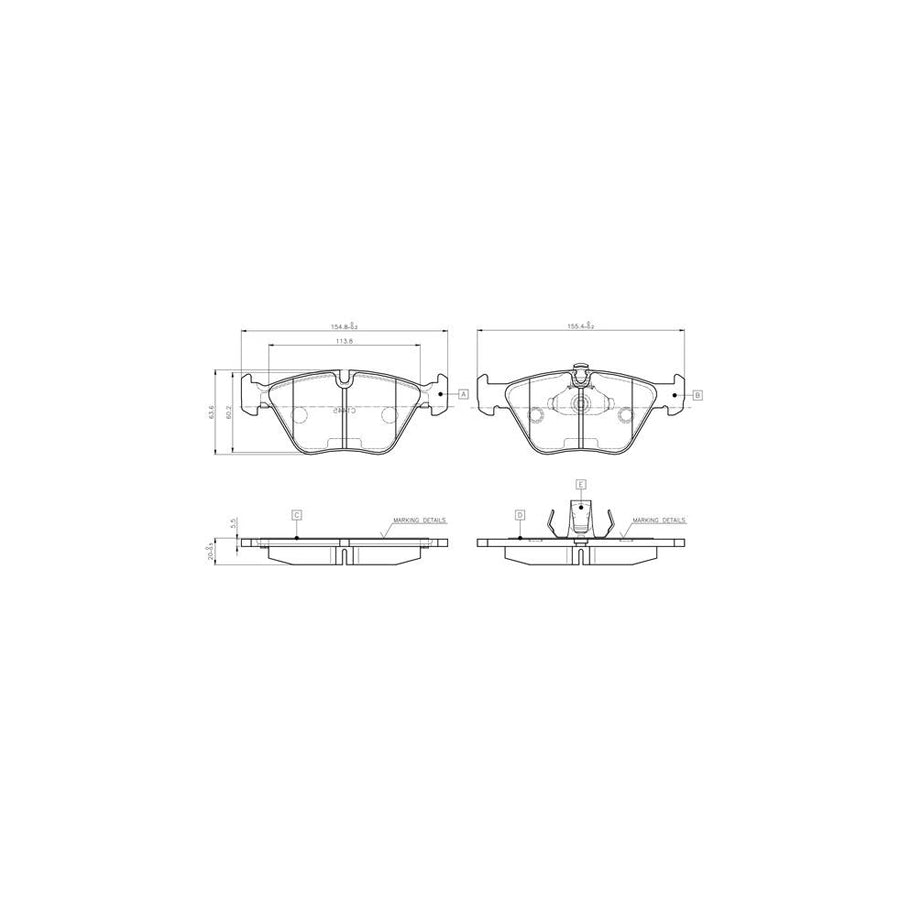 Bosch 0986Tb2598 Brake Pad Set For Bmw 5 Series Excl Wear Warning Contact