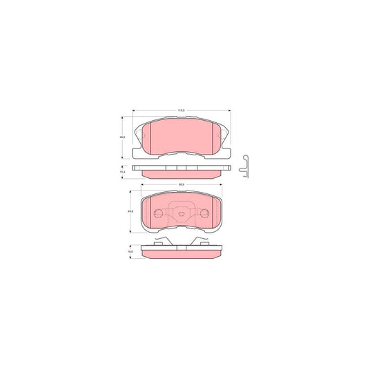 TRW Gdb3220 Brake Pad Set With Acoustic Wear Warning With Accessories