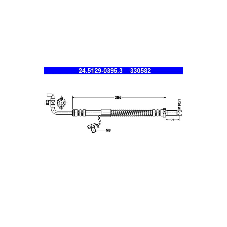 ATE 24 5129 0395 3 Brake Hose 395Mm