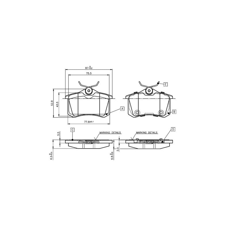 Bosch 0986Tb3066 Brake Pad Set Excl Wear Warning Contact With Bolts With Accessories