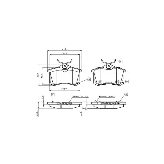 Bosch 0986Tb3066 Brake Pad Set Excl Wear Warning Contact With Bolts With Accessories