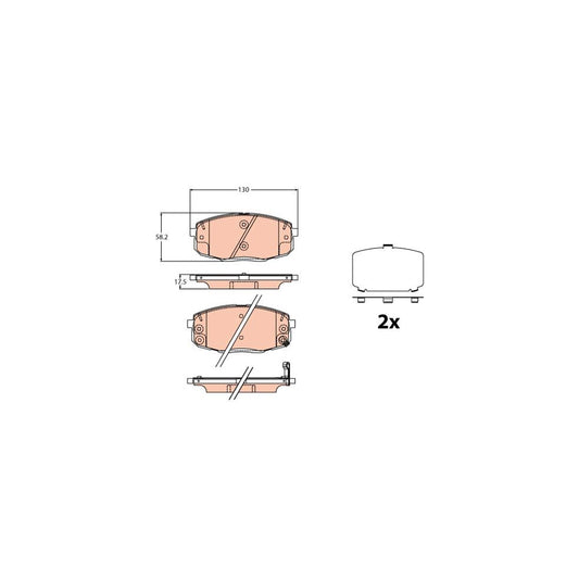 TRW Gdb2192 Brake Pad Set With Acoustic Wear Warning With Accessories