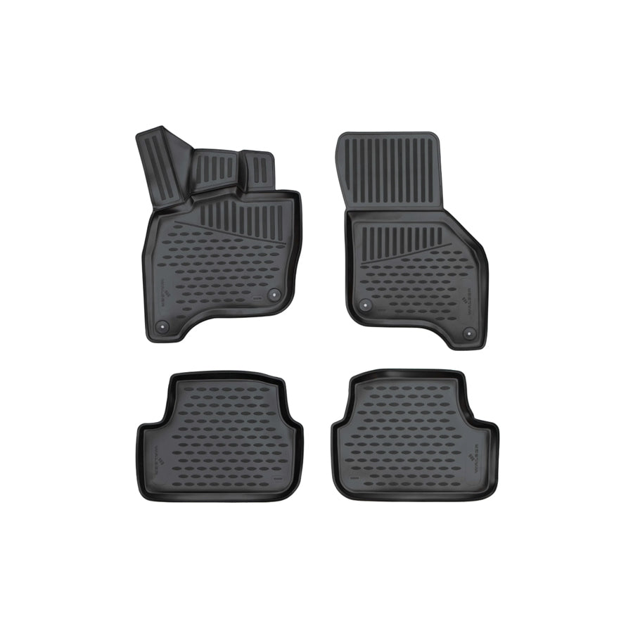 WALSER Tailored, XTR 75178 Floor mat set Elastomer, Front and Rear, Black