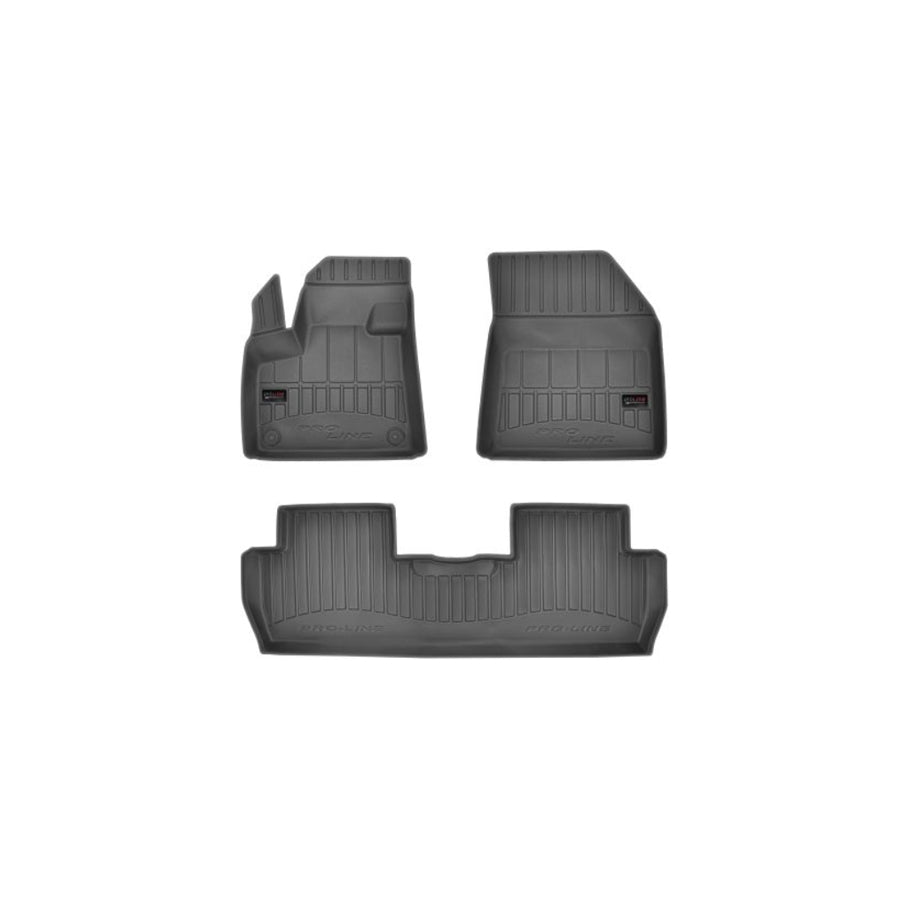 FROGUM 3D407817 Floor mat set for PEUGEOT 5008 II Elastomer, Front and Rear, Quantity: 3, Black