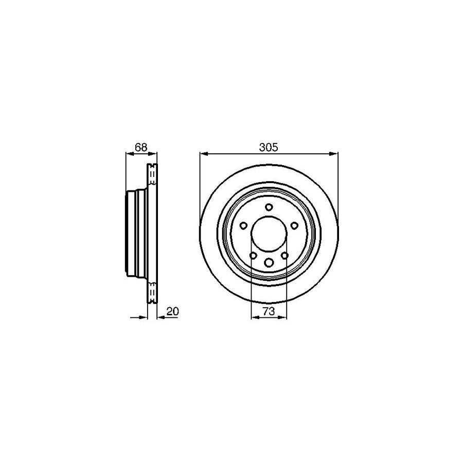 BOSCH 0 986 478 660 Brake Disc Internally Vented Vented Oiled